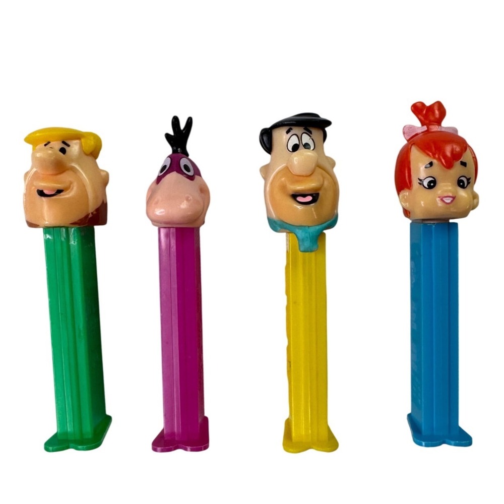 Vintage 1992 PEZ Flintstones Set Fred Barney Pebbles Dino Hanna-Barbera 4pc Lot